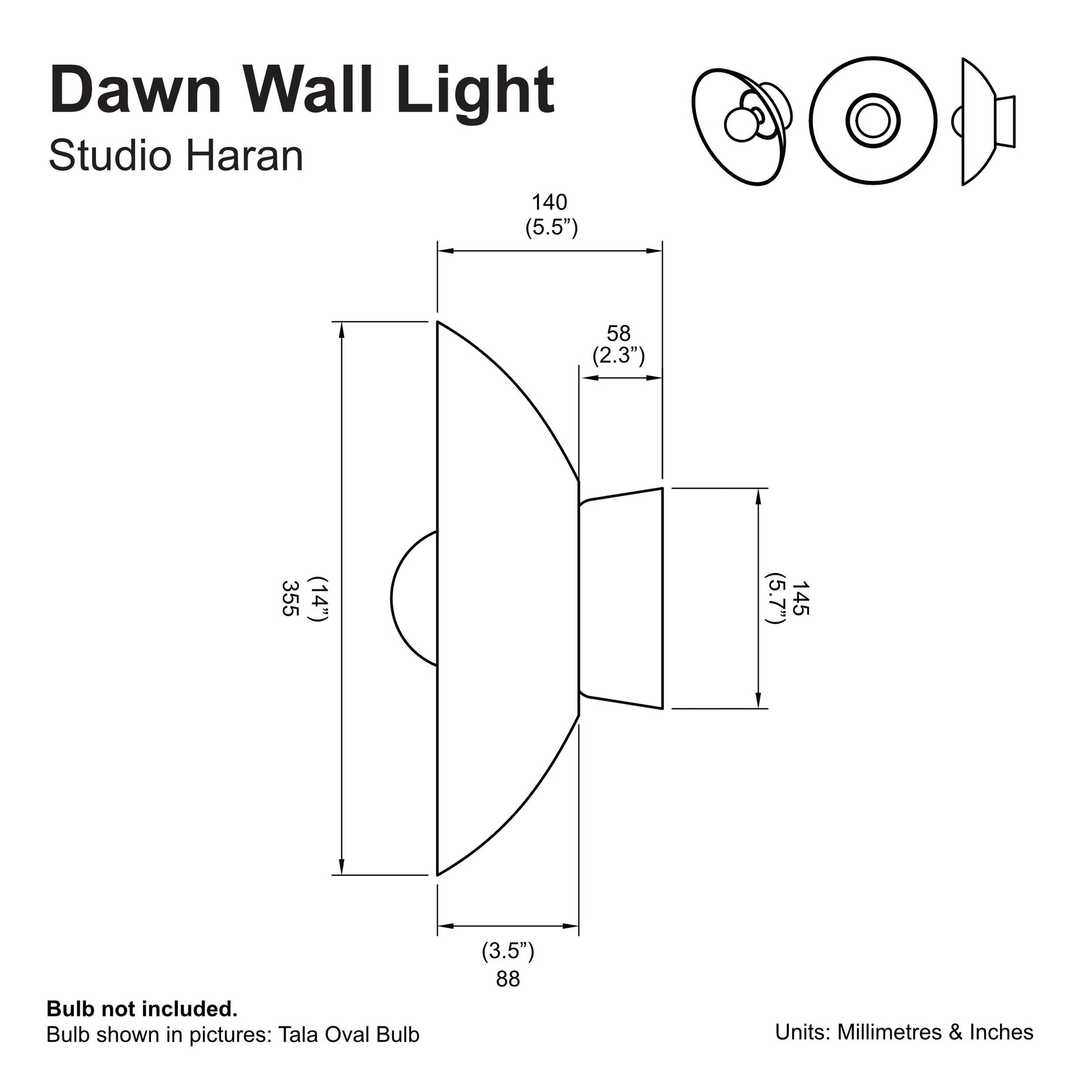 Speckled Cream Gloss Dawn Wall Light Sconce in Ceramic and Oak by StudioHaran