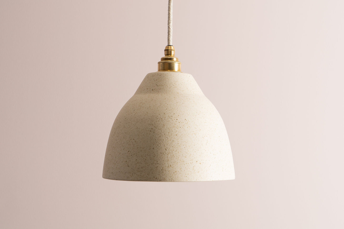 Speckled Cream Matt Element Pendant Light in Ceramic and Brass/Nickel by StudioHaran