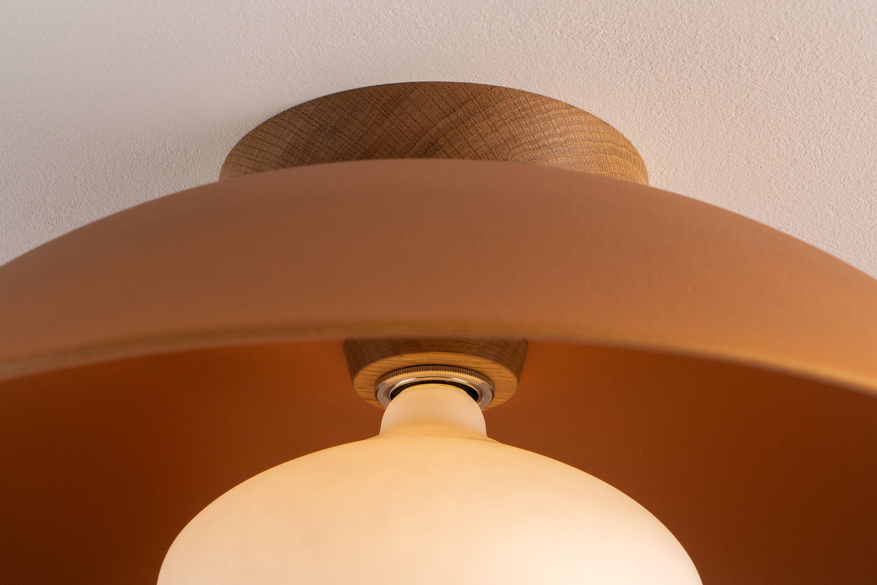 Terracotta flush shop mount light